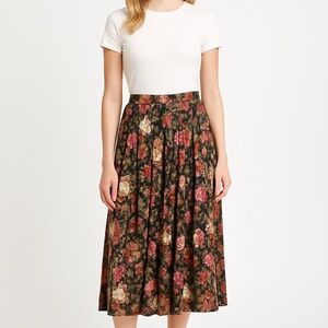 Vintage Significance Multi-Colored Floral Pleated Skirt – Size 12